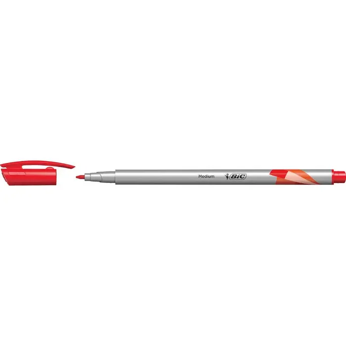 Bic Intensity Medium Rotulador de Punta Media de 0.8mm – Tinta con Base de Agua – Color Rojo (12 uds)