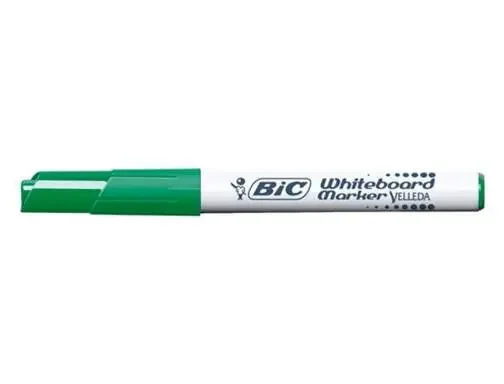 Bic Velleda 1741 Marcador para Pizarra – Punta de 4.5 mm – Trazo 1.4mm – Tinta con Base de Acetona – Borrado Optimo – Larga Duracion – Color Verde (12 uds)