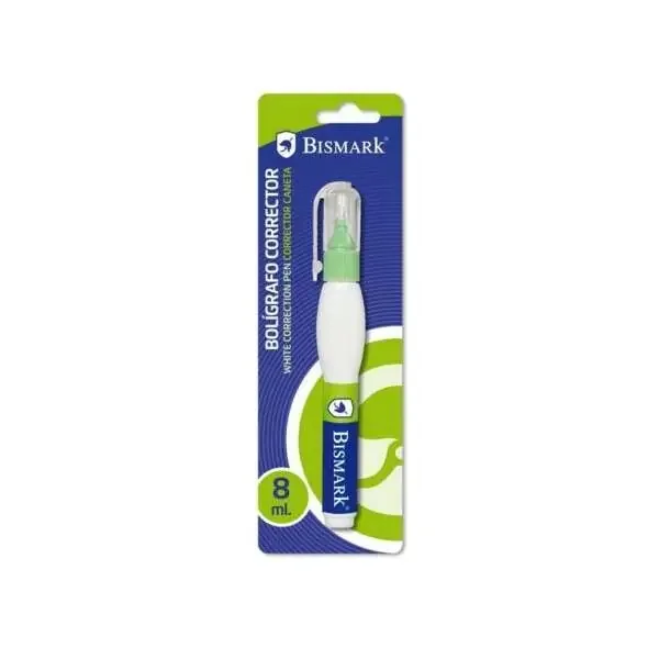 Bismark Boligrafo Corrector 8ml – Punta Metalica Fina – Alta Precision – Diseño Ergonomico