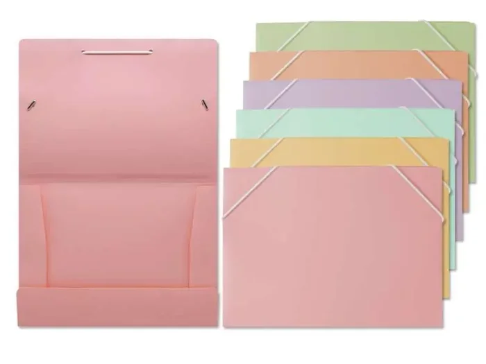 Bismark Carpeta con Solapas A5 – Polipropileno – Cierre de Gomas – Colores Pastel Surtidos