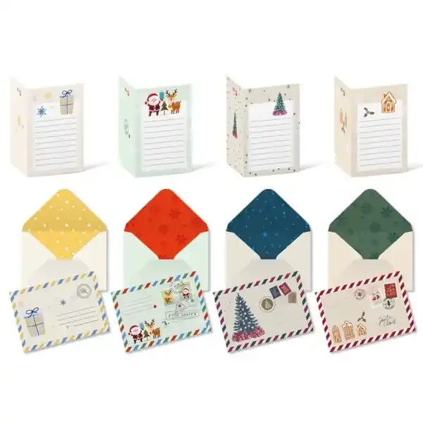 Bismark Pack de 24 Tarjetas de Felicitacion Navideña con Sobre – Tamaño Tarjeta 11.5×17.5cm – Diseños Variados