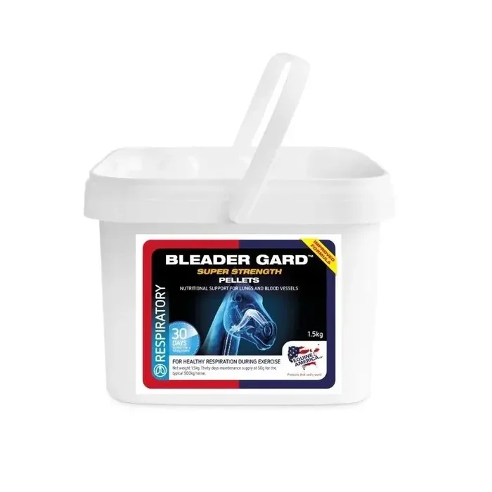 Bleader Gard Equine America 1,5Kg Suplemento pellets antioxidante favorece el correcto funcionamiento de vasos sanguíneos y pulm