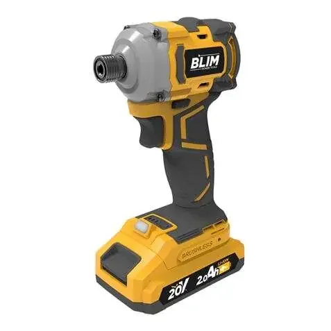 Blim Atornillador de Impacto Serie Slim S/Carbones 20V – Bateria 2Ah – 220Nm – Color Amarillo