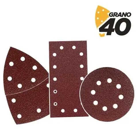 Blim Pack de 9 Lijas con Velcro para Lijadora BL0151 – Grano 40 – 3 Formatos