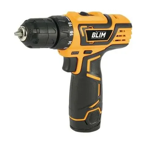 Blim Taladro a Bateria 12V 1.5Ah – 28Nm Par Maximo – 2 Velocidades 0-400/0-1500rpm – Color Amarillo