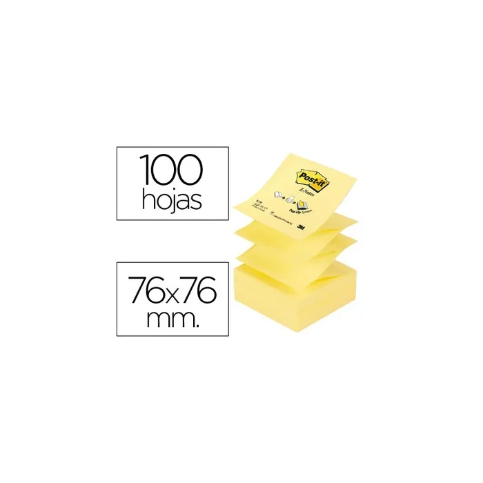 Bloc de notas adhesivas quita y pon post-it 76×76 mm z-notes