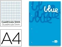 Bloc encolado Liderpapel cuadro 5 mm azul A4 natural 100 hojas 100 73784