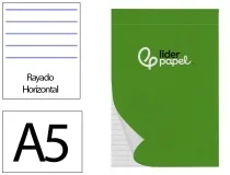Bloc Notas Liderpapel Horizontal A5 80 Hojas 60g M2 Perforado 48396