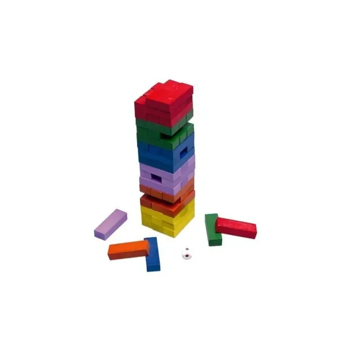 BLOCK A BLOCK MADERA DE COLORES SIMILAR AL JENGA – Tienda juguetes