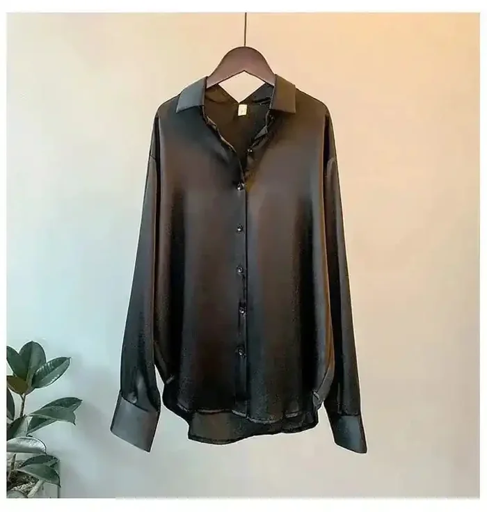 Blusa Elegante de Seda Vintage para Mujer