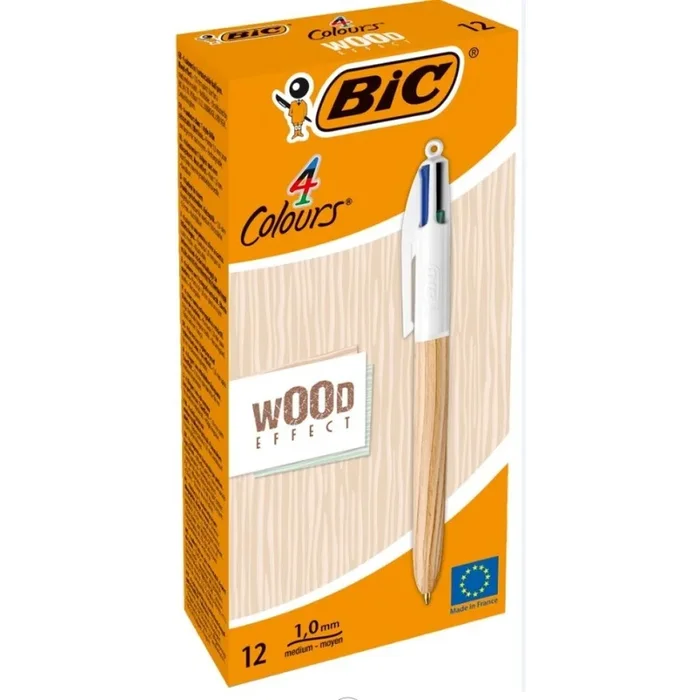 BOLIGRAFO BIC 4 COLORES WOOD EFFECT