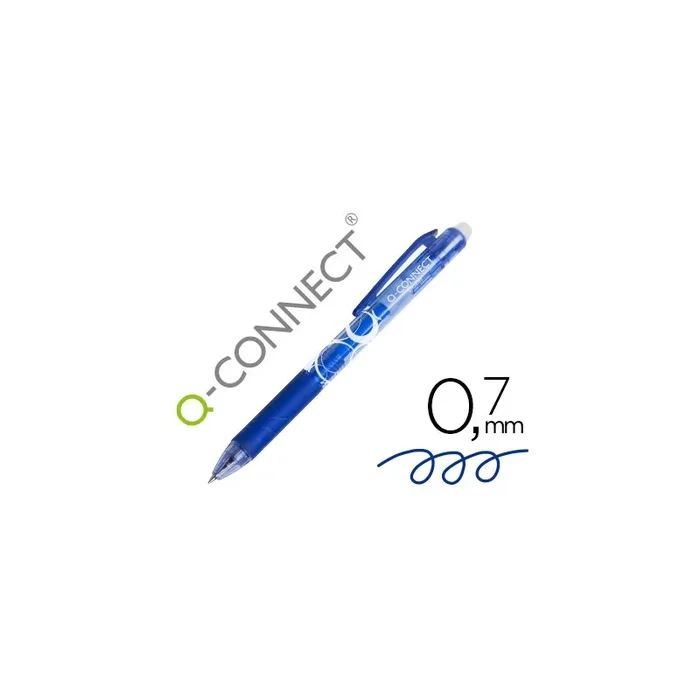 Boligrafo q-connect retractil borrable 0,7 mm color azul