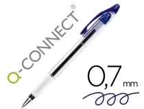 Boligrafo Qconnect Delta Azul Sujecion De Caucho Con Capuchon Kf00376