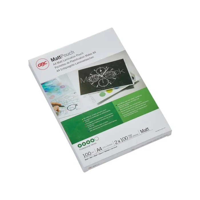 Bolsa de plastificar gbc din a4 2×100 mc mate caja de 100 unidades