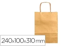 Bolsa Kraft Qconnect Oro Asa Retorcida 240x100x310 Mm Kf18687