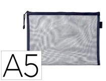 Bolsa zipper bag Liderpapel poliester transpirable multiusos Din A5 azul marino 172505