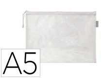 Bolsa zipper bag Liderpapel poliester transpirable multiusos Din A5 blanco 172513