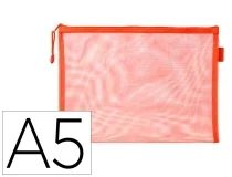 Bolsa zipper bag Liderpapel poliester transpirable multiusos Din A5 naranja 172525