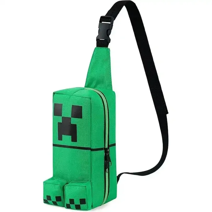 Bolso Bandolera Compacto Temático Pixel Verde para Niños