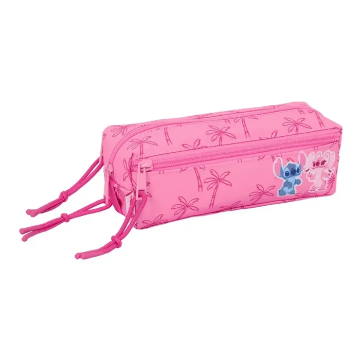 Bolso escolar portatodo safta triple pequeño con goma elastica 22cm stitch chill 85x220x60 mm