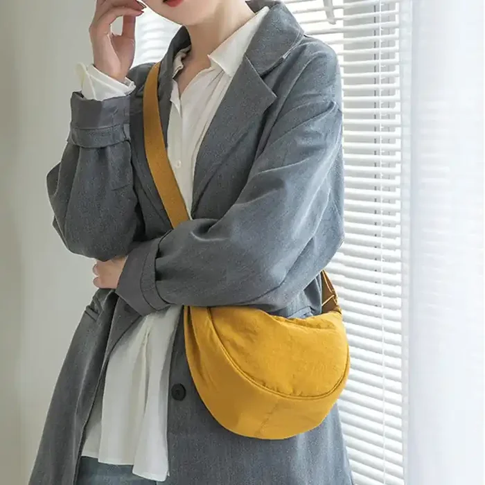 Bolso media luna elegante de poliéster naranja