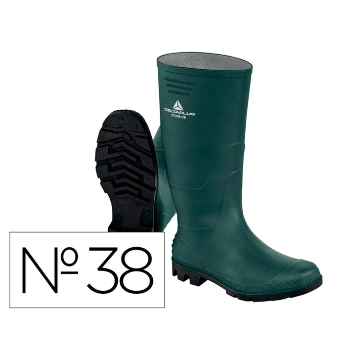 Botas deltaplus de seguridad stone pvc verde suela de tacos talla 38