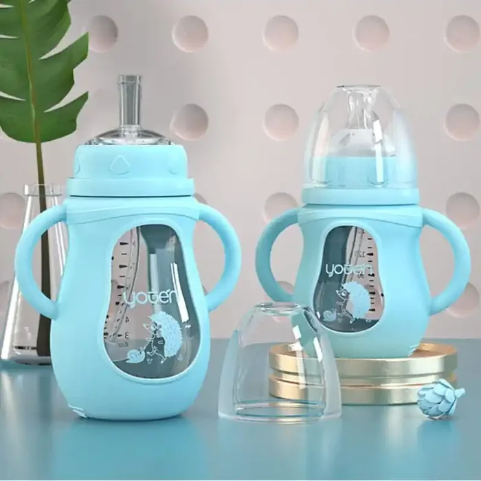 Botella de cristal con protección de silicona