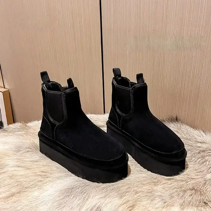 Botines de cuero casuales para mujeres