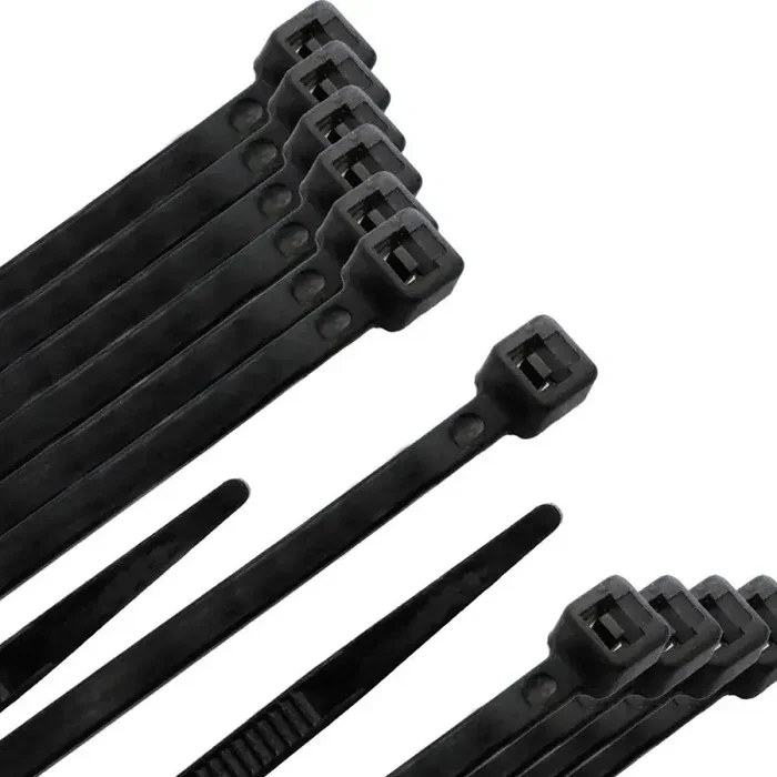 Brida Nylon 100%. Color Negro 4,5 x 200 mm. Bolsa 100 unidades. Abrazadera Plástico, Organizador Cables, Alta Resistencia
