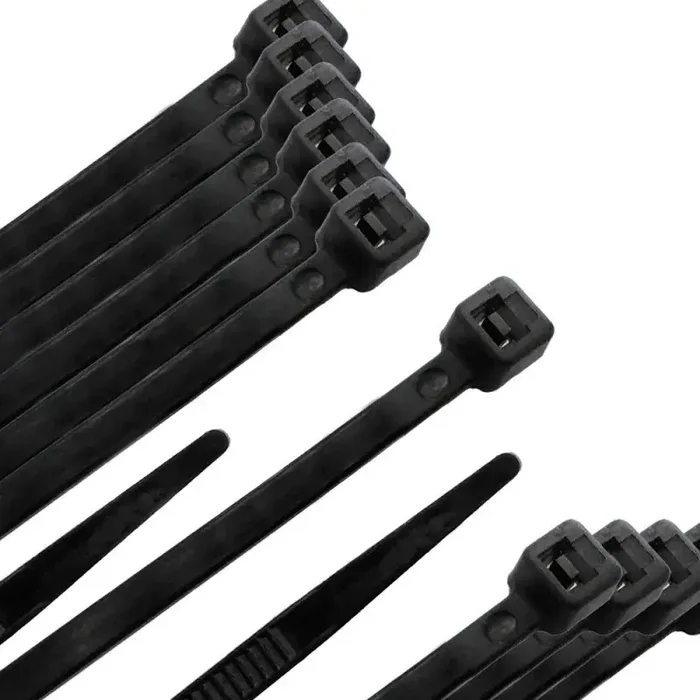 Brida Nylon 100%. Color Negro 7,5 x 450 mm. Bolsa 100 unidades. Abrazadera Plástico, Organizador Cables, Alta Resistencia