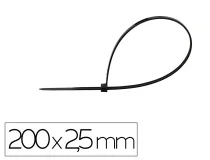 Brida Qconnect color negro 200×2,5 mm bolsa de 100 unidades KF17186