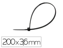 Brida Qconnect color negro 200×3,6 mm bolsa de 100 unidades KF17187