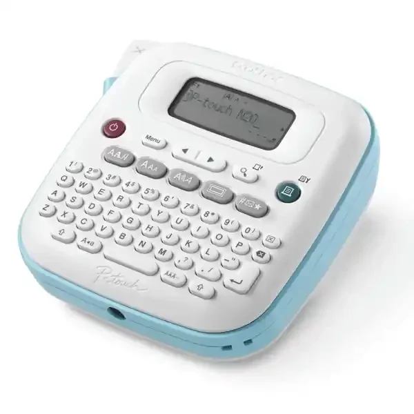 Brother PT-N20 Rotuladora Electronica de Sobremesa Portatil – Pantalla LCD – 3 Tipos de Letra, 15 Marcos y 250 Simbolos – Ancho de Cinta 12mm – Corte de Cinta Manual – Teclado QWERTY – Color Azul/Blanco