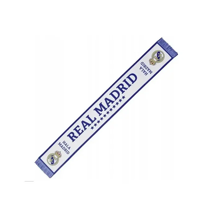 Bufanda Real Madrid blanca conmemorativa 14 copas de Europa 140x20cm producto oficial