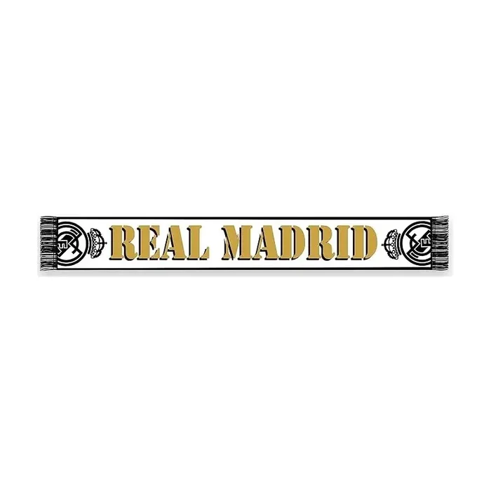 Bufanda Real Madrid fondo blanco tamaño 140x20cm producto oficial
