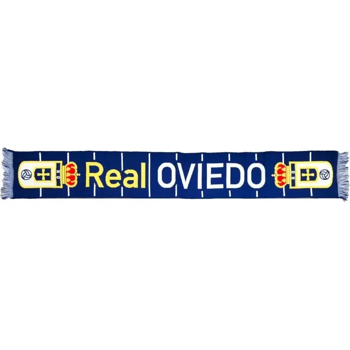 Bufanda Real Oviedo lineas verticales tejido telar tamaño 130x20cm producto oficial