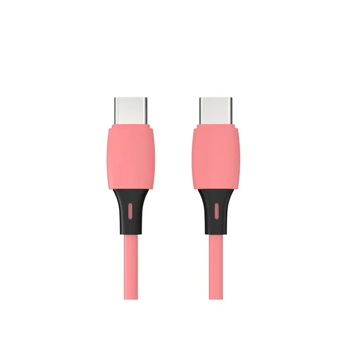 Cable usb-c a usb-c q-connect pvc longitud 1m rosa