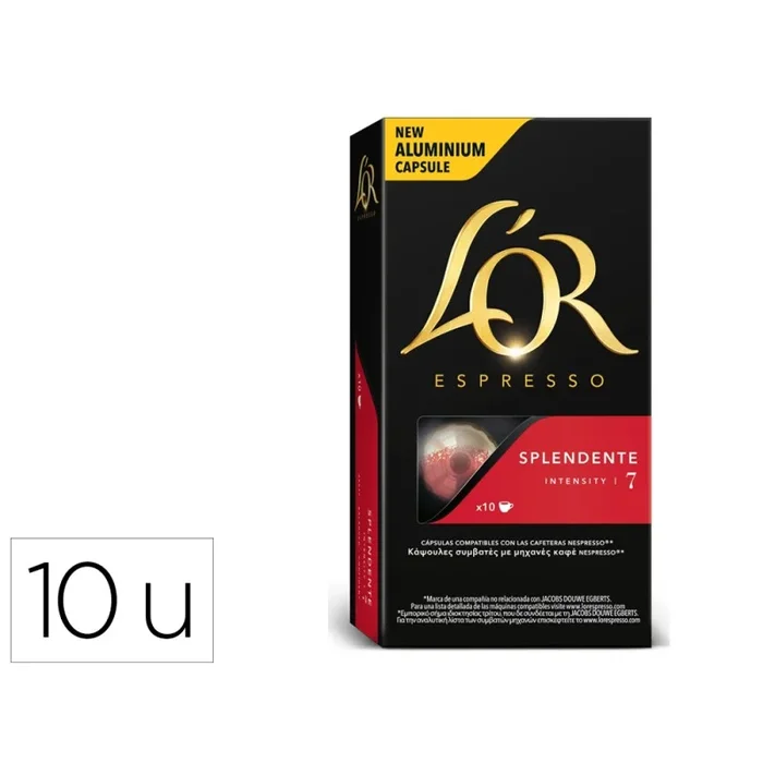 Cafe l’or espresso splendente fuerza 7 caja de 20 unidades compatible con nespresso