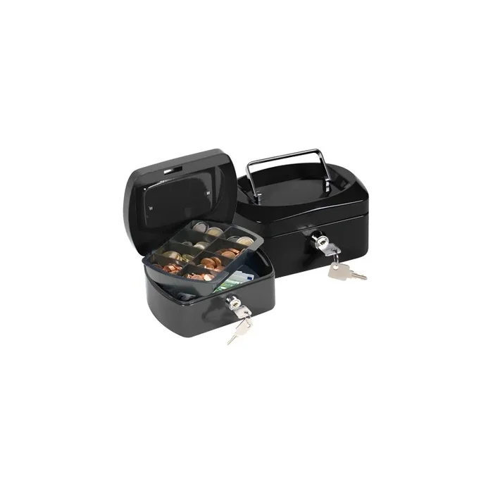 Caja caudales q-connect 6″ 152x115x80 mm negra con portamonedas»