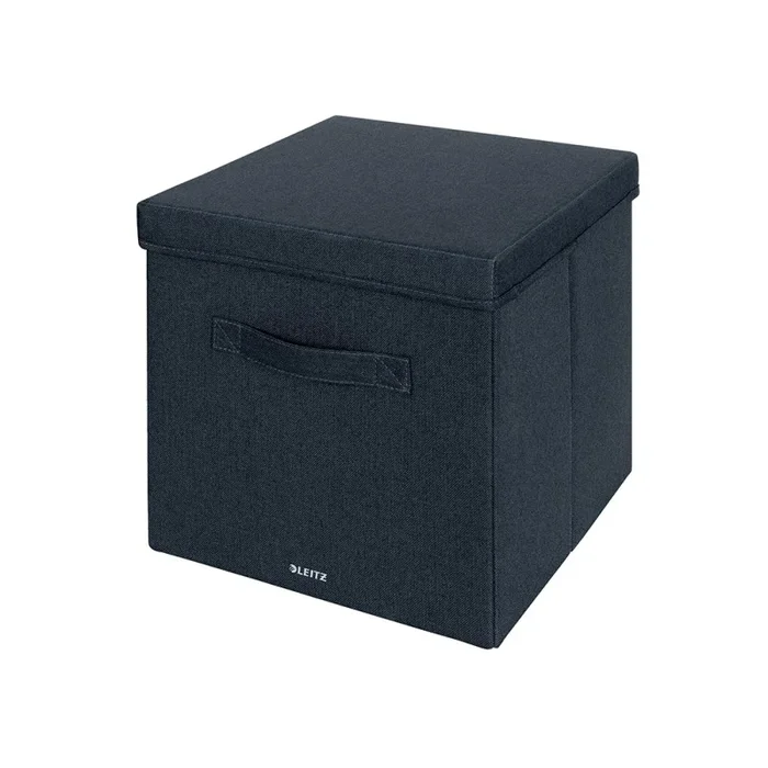 Caja de almacenaje leitz tela con tapa l dos piezas gris