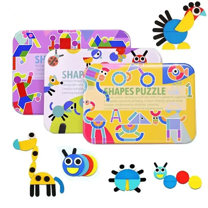 Caja de rompecabezas Montessori con tarjetas