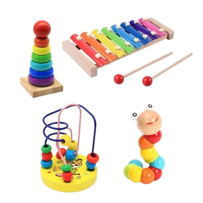 Caja de xilófono – 4 juguetes de madera Montessori