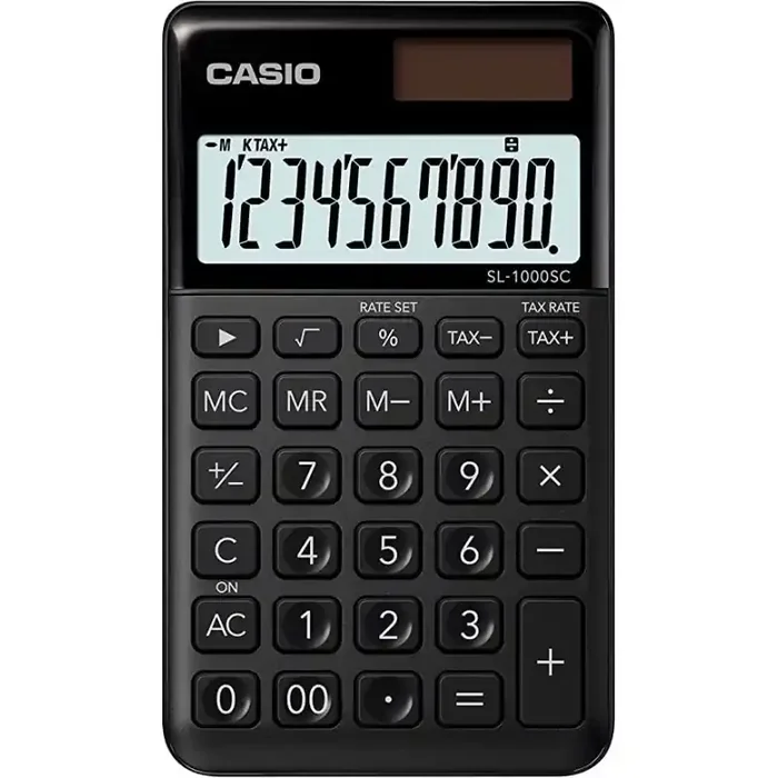 Calculadora Casio SL-1000SC-BK 10 digitos función solar y pilas