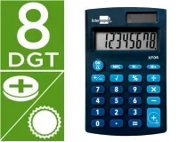 Calculadora Liderpapel Bolsillo Xf06 8 Digitos Solar Y Pilas Color Azul 98x62x8 163471
