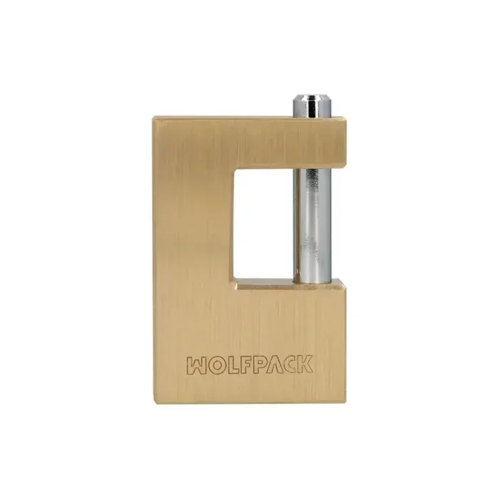 Candado Cuadrado Latón Persiana Ancho 70 mm. Alta Seguridad, Antirrobo Puertas, Contenedores, Trasteros, 2 Llaves