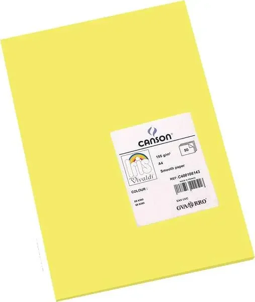 Canson Guarro Pack de 50 Cartulinas Iris A4 de 185g – 21×29.7cm – Color Kiwi