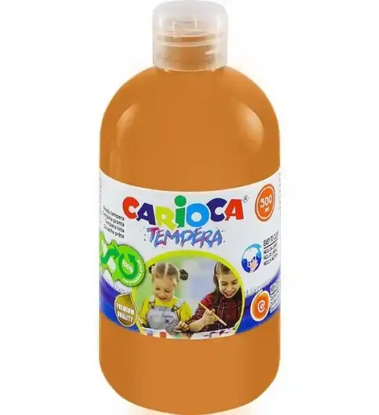 Carioca Botella de Tempera – 500ml – Colores Superlavables – Faciles de Mezclar – Aplicable en Materiales Porosos – Alta Opacidad – Color Oro