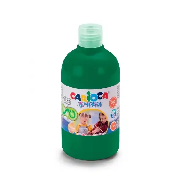 Carioca Botella de Tempera – Colores Superlavables – Faciles de Mezclar – Aplicable en Materiales Porosos – Alta Opacidad – Color Verde