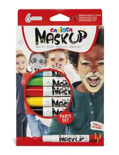 Carioca Mask Up Pack de 6 Colores para la Piel en Barra – Colores Brillantes – Lavables – Base Agua – Incluye 2 Tutoriales Paso a Paso – Color Varios