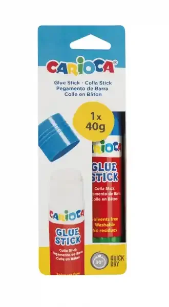 Carioca Pegamento Barra 40gr – Ideal para Casa, Colegio y Oficina – Pega Papel, Fotos y Tejidos – sin Disolventes – Color Varios